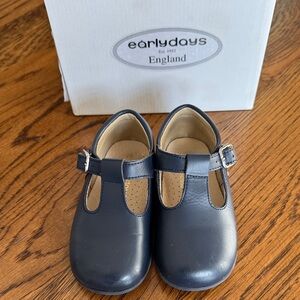 Early Days England British t bar Navy Kids Shoes size 23 US 7